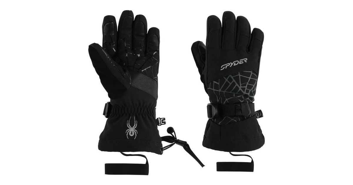 Gants Spyder OVERWEB Pour Garçon - Rouge Taille L - Isolation Primaloft, écran Tactile Et étanche