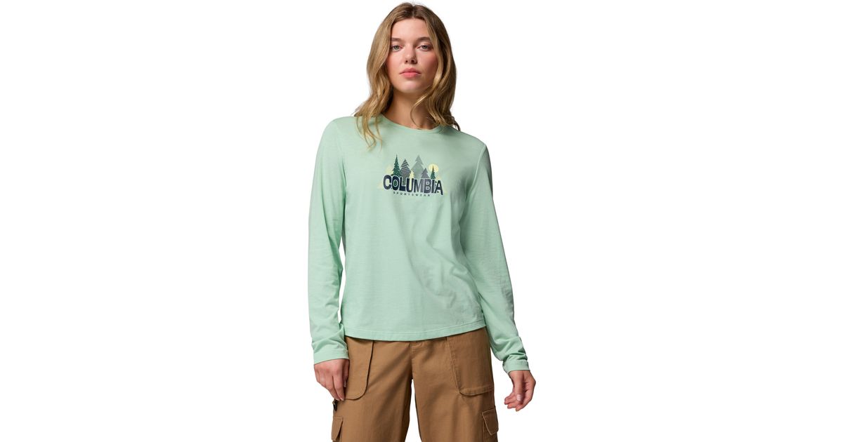 Columbia Ruby Springs Graphic Maglietta A Maniche Lunghe Donna - Morbido Cotone Jersey, Vestibilità Regolare - 2