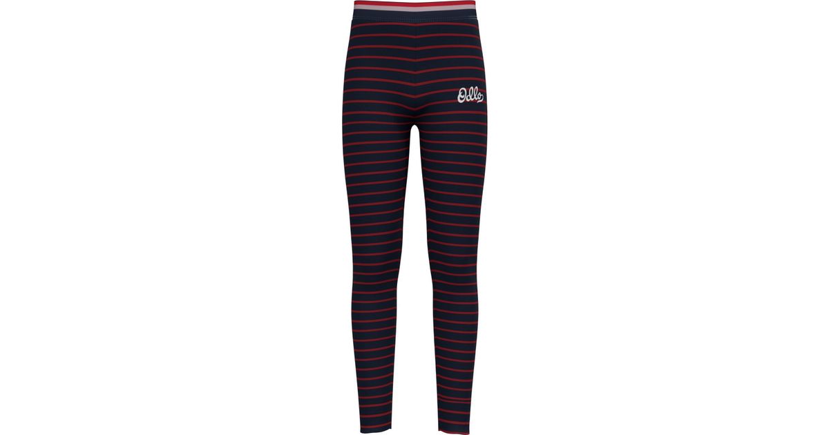 Odlo Kids Warm Active Leggings - Striped Thermal Base Layer For Children