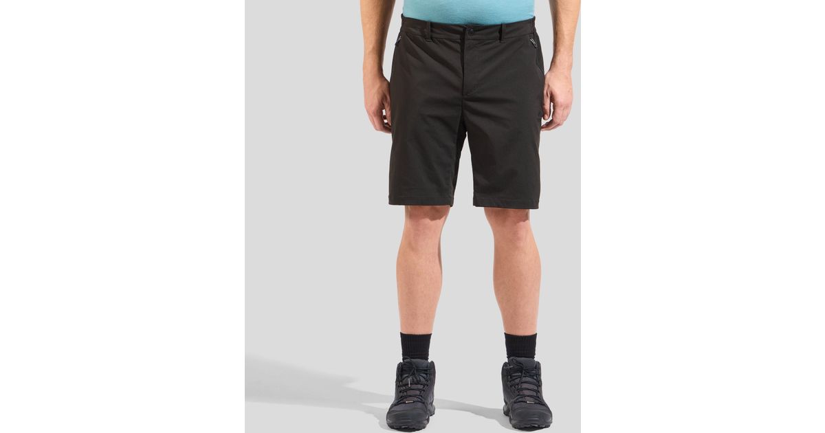 Odlo Damen Hiking Shorts Ascent – Kurze Wanderhose, Wasserabweisend, 4-Wege-Stretch, Mit Reißverschlusstaschen