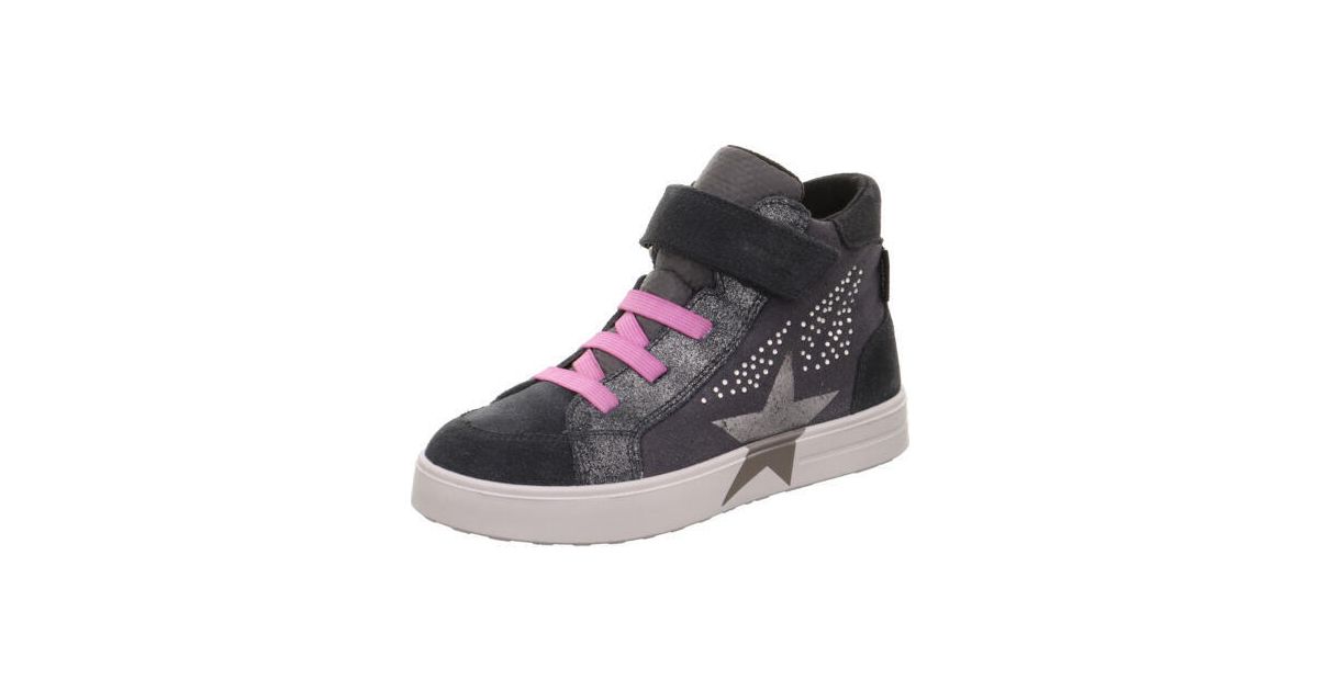 Superfit Stella Basket Fille – Baskets Suède Souple Étoiles, Fermeture Éclair Latérale, Semelle PU Confort, Look Tendance Été