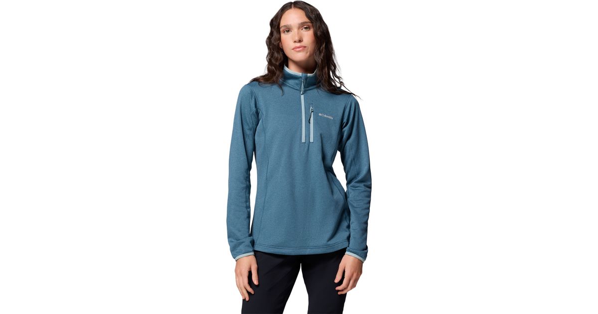 Columbia Essential Hike Grid Fleece Half Zip – Giacca Di Pile A Griglia Per Donna, Morbida E Traspirante, Con Tasca Sul Petto, Vestibilità Attiva - 2