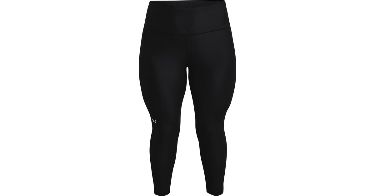 Under Armour Women's HeatGear High Waist Ankle Leggings - No-Slip, Midnight Navy/White - View #4