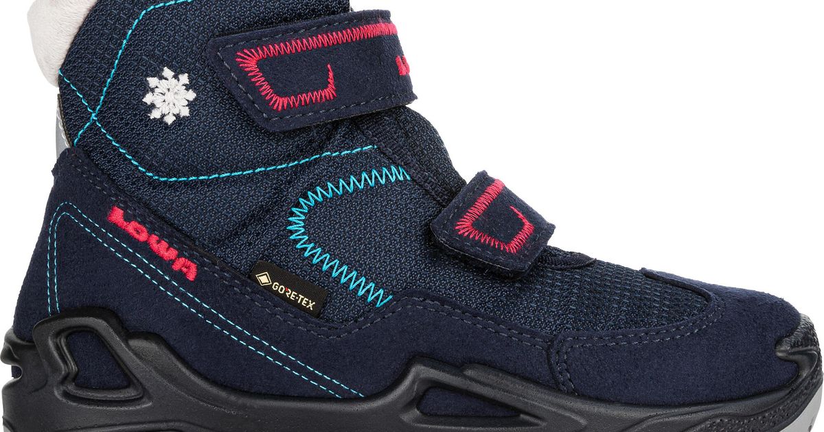 Scarponcini Bambino Lowa Milo GTX Mid - Impermeabili Gore-Tex - Colore Blu/Verde