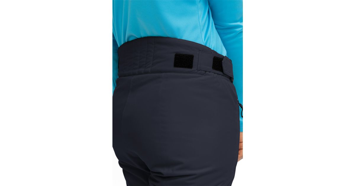 Maier Sports Vroni Slim, nauwsluitende dames skibroek, waterdichte sneeuwbroek, stretchmateriaal en verstelbare tailleband, PFC-vrij, mTHERM wattering & mTEX weerbestendig, zwart, maat 88 (W35/L34
