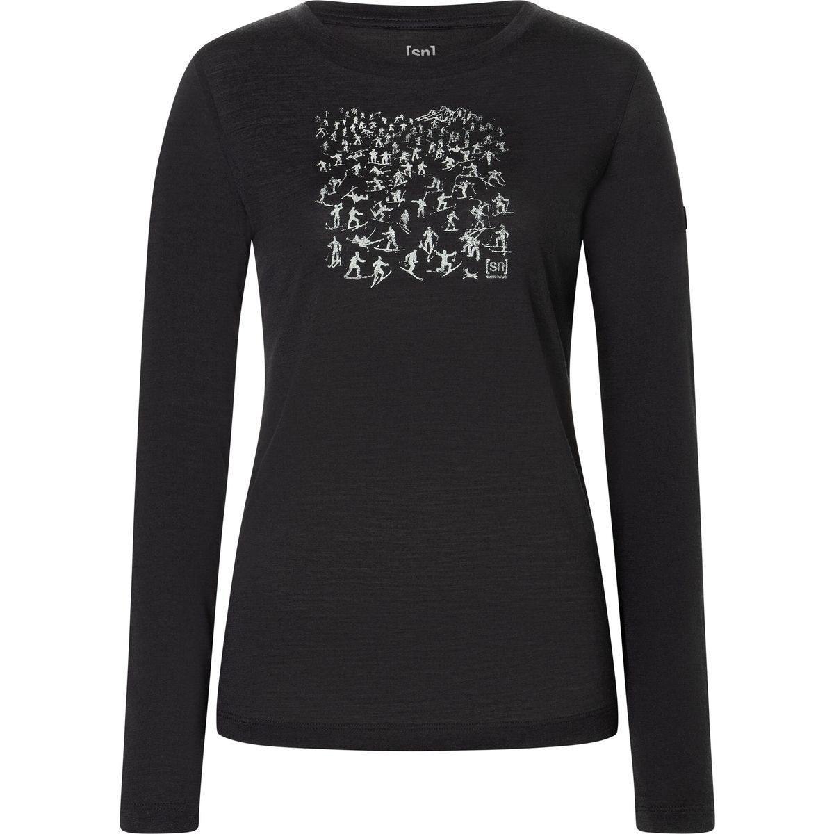 Super.Natural W Free Ski Tickets LS jet black/feather grey (Y87) M