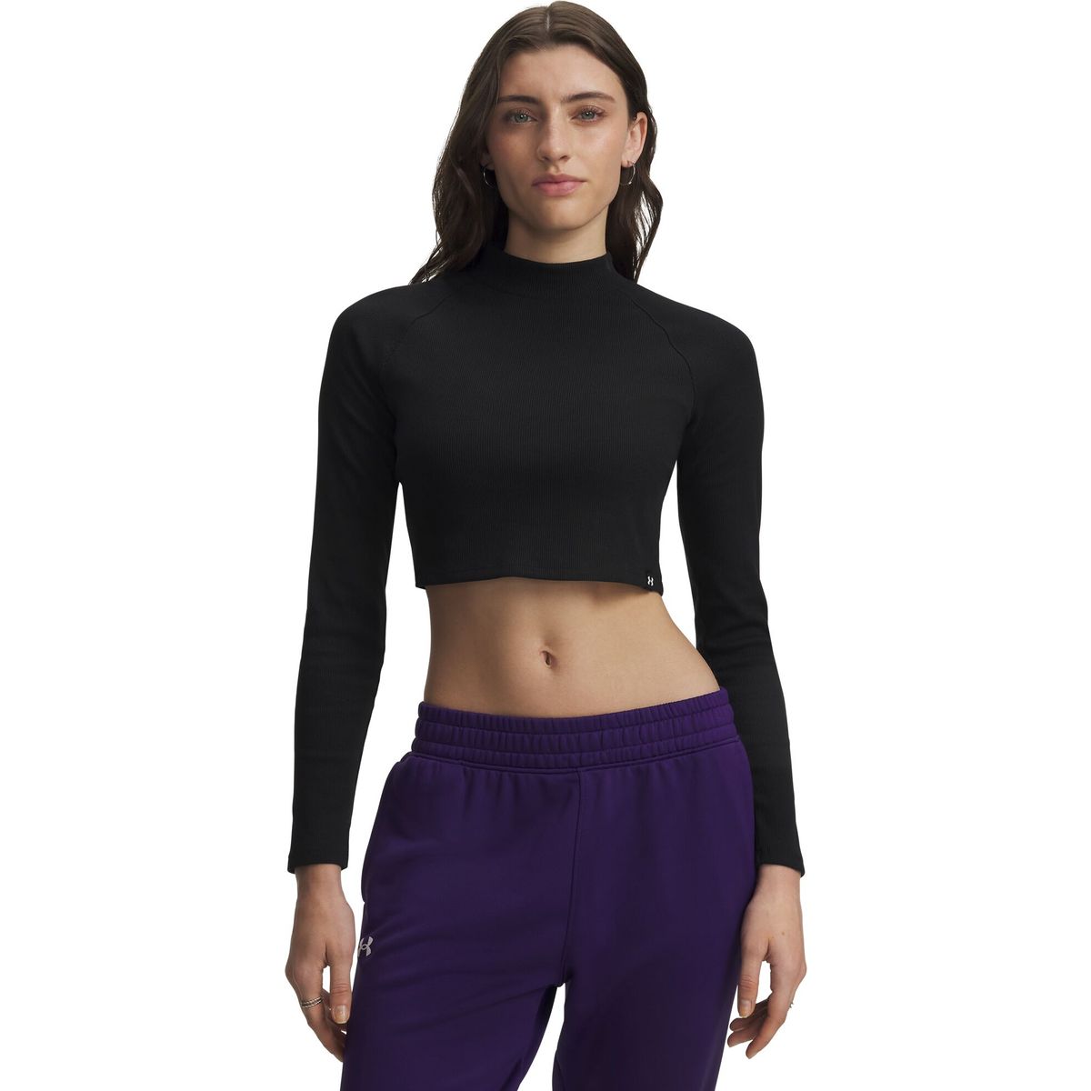 Under Armour RIV RIB Mock Longsleeve black white (008) M 6014795-008-MD