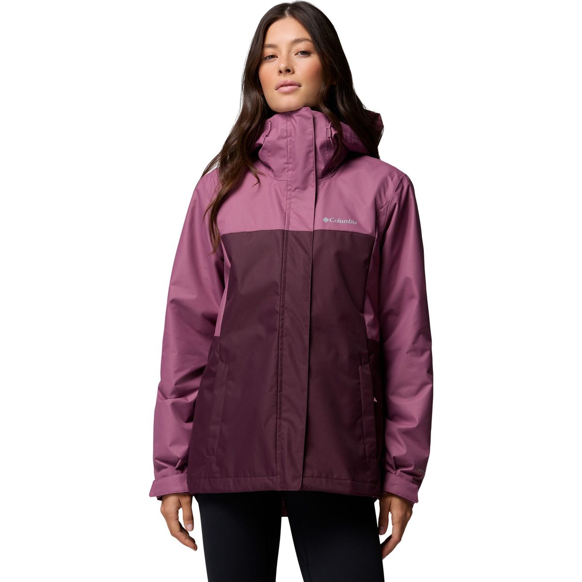 Columbia Women's Hikebound II 3-In-1 Waterproof Hooded Jacket antique mauve, moonvista (552) XS Image