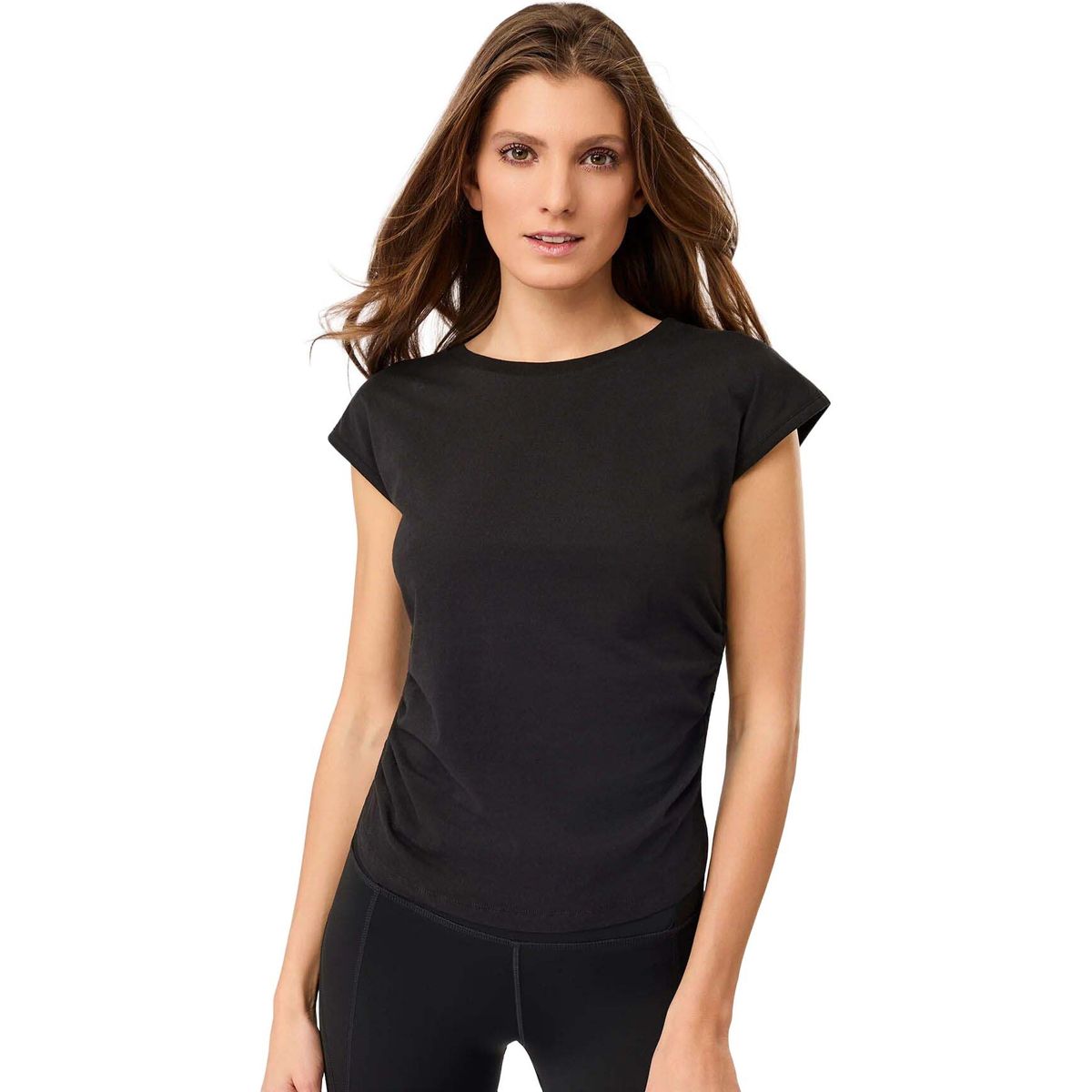 Mandala Side Ruffled Top black S TO53JE12-Side-Ruffled-Top-black-S