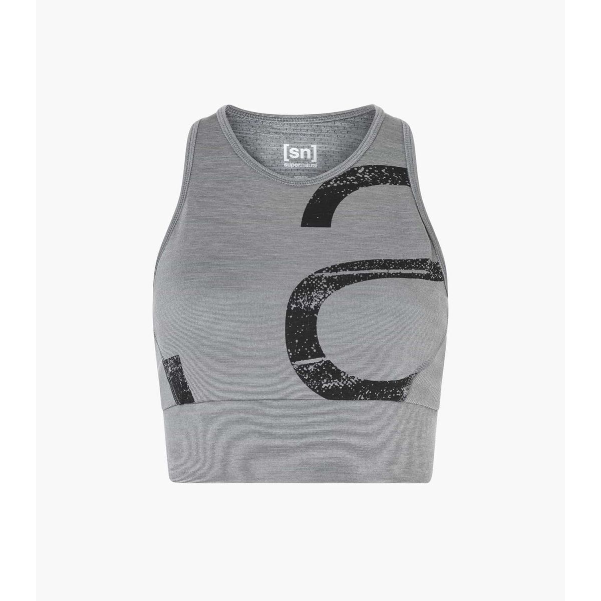 Super.Natural W Capital Logo LF TOP cashmere grey melange/jet black (74F) L SNW02631074FL