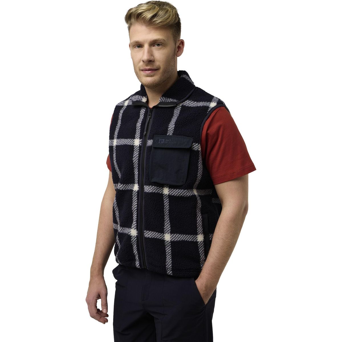 Jack Wolfskin Felslicht Check Vest M dark navy (C0413) L A60061_C0413_A10