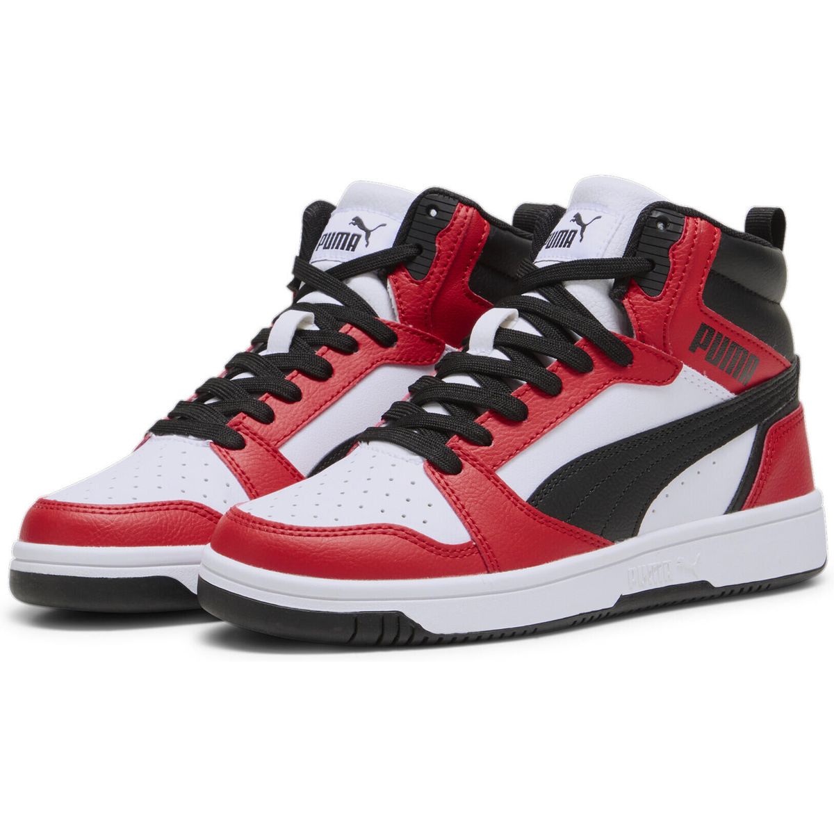 Puma Rebound V6 Mid Jr puma white-puma black-for all time red (03) 4.5 393831-03-4.5