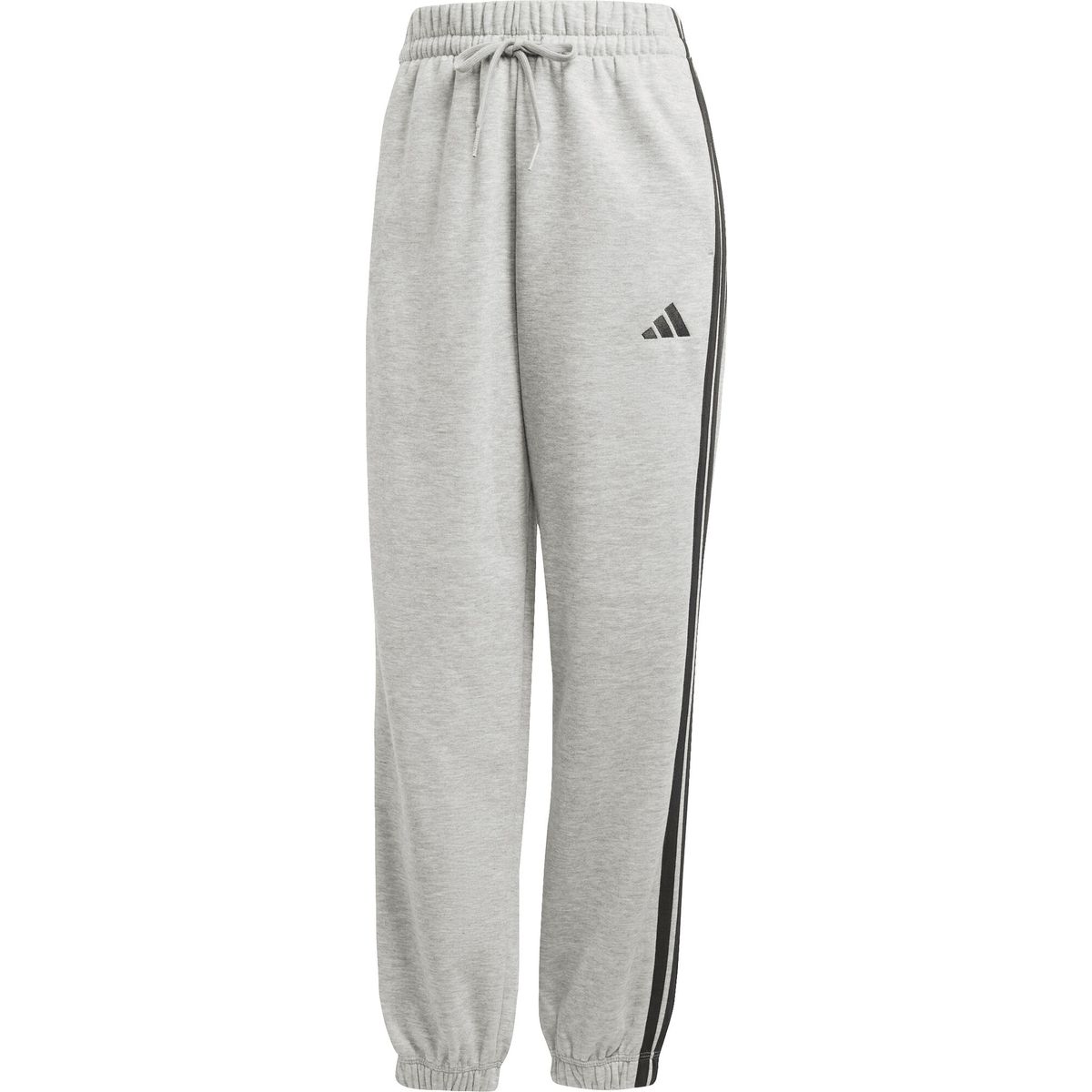 adidas Essentials 3-STRIPES Fleece Loose Pants medium grey heather-black (83F7) M JE1273-83F7-250