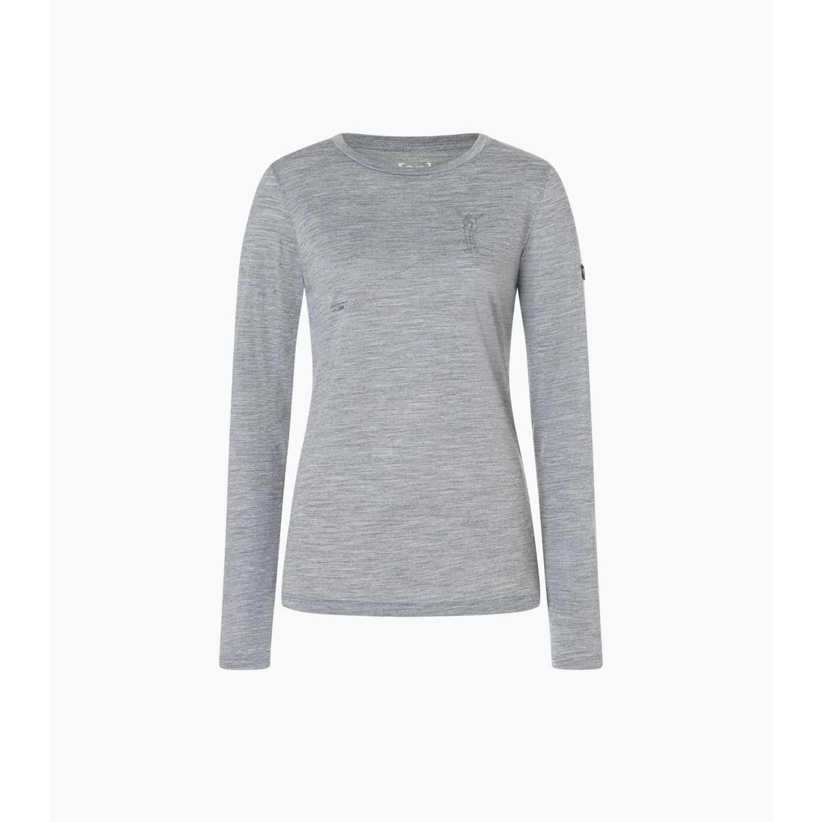 Super.Natural W Bergglück LS cashmere grey melange/dark shadow glitter (26G) L SNWP0407226GL