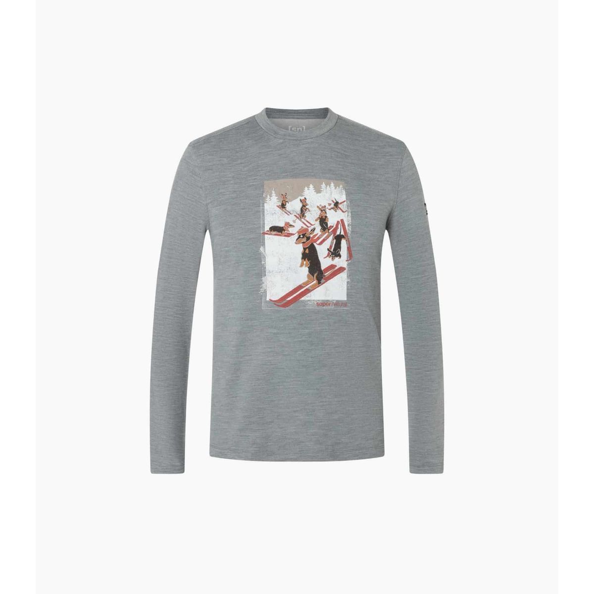 Super.Natural M Dachshund Brush LS cashmere grey melange/various (35G) XXL SNM02290035GXXL