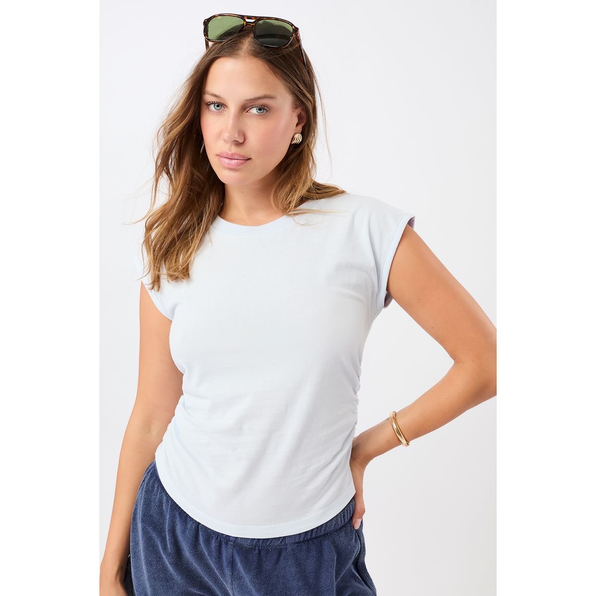 Mandala Side Ruffled Top baby-blue S TO53JE12-Side-Ruffled-Top-baby-blue-S