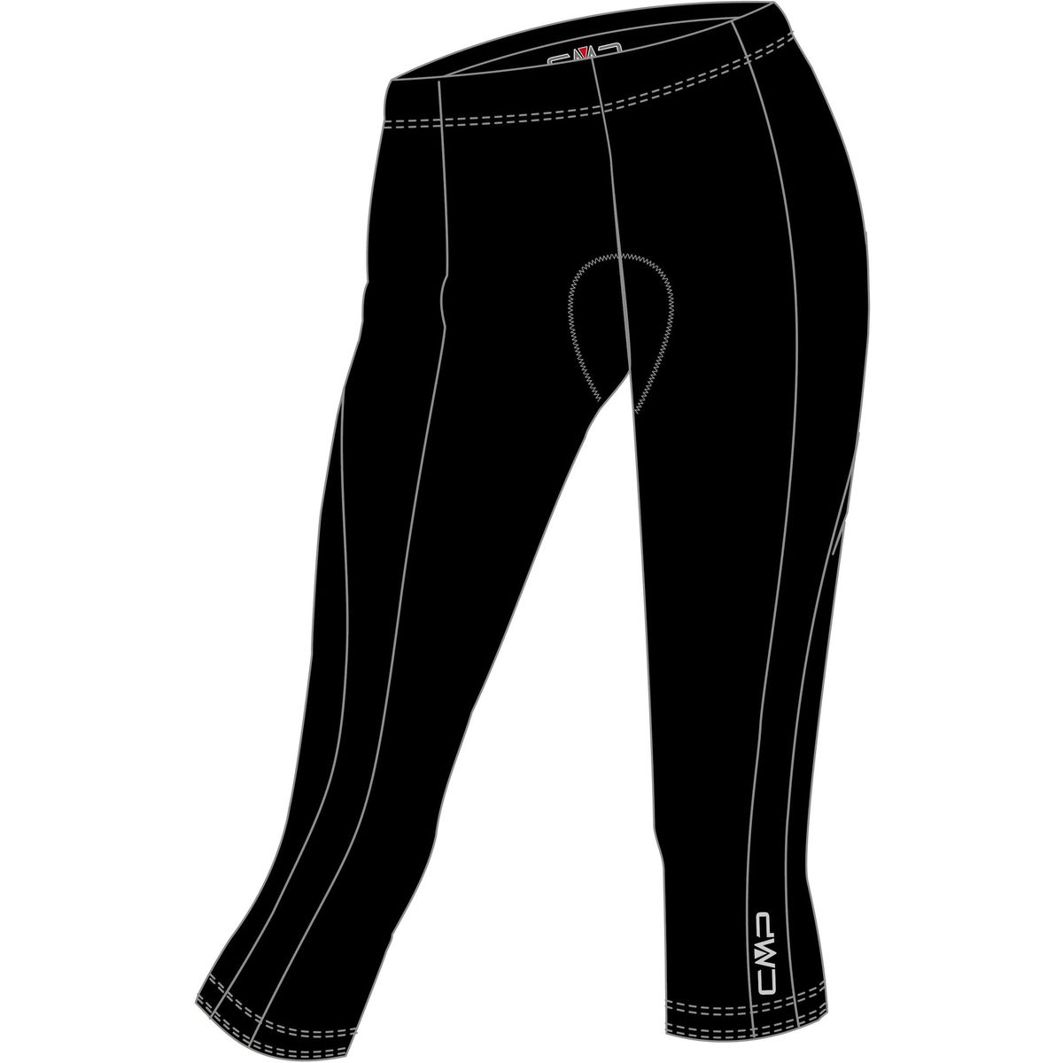 CMP Woman Bike 3/4 Pant nero (U901) 48 3C55606T-U901-48
