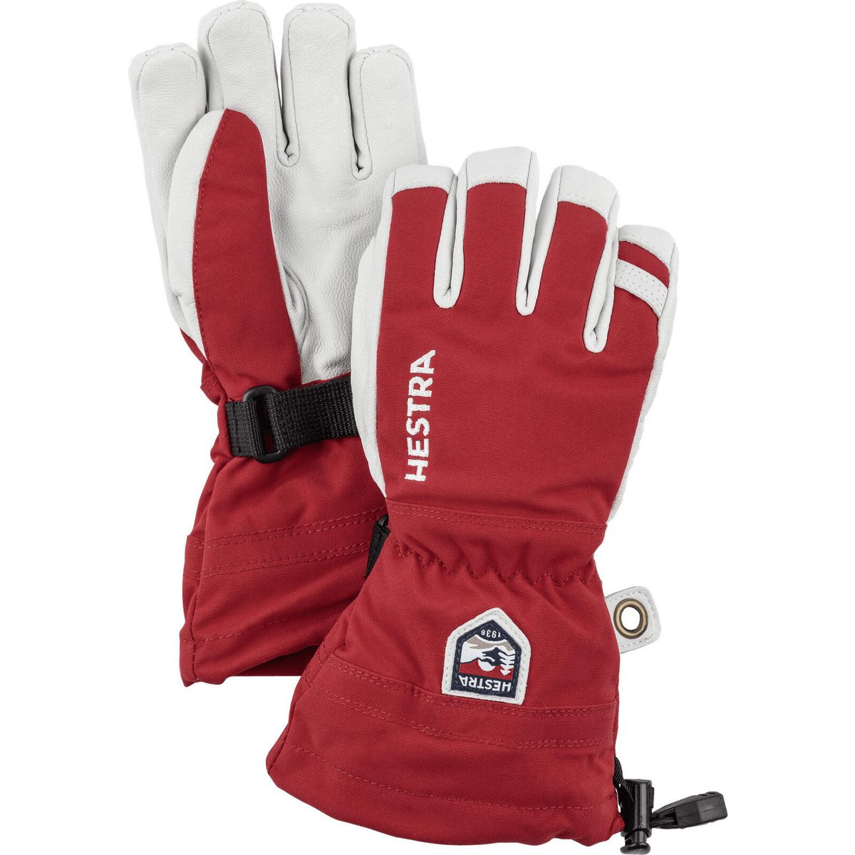 Hestra Army Leather Heli Ski Jr. - 5 Finger red (560) 7 30560-560-7