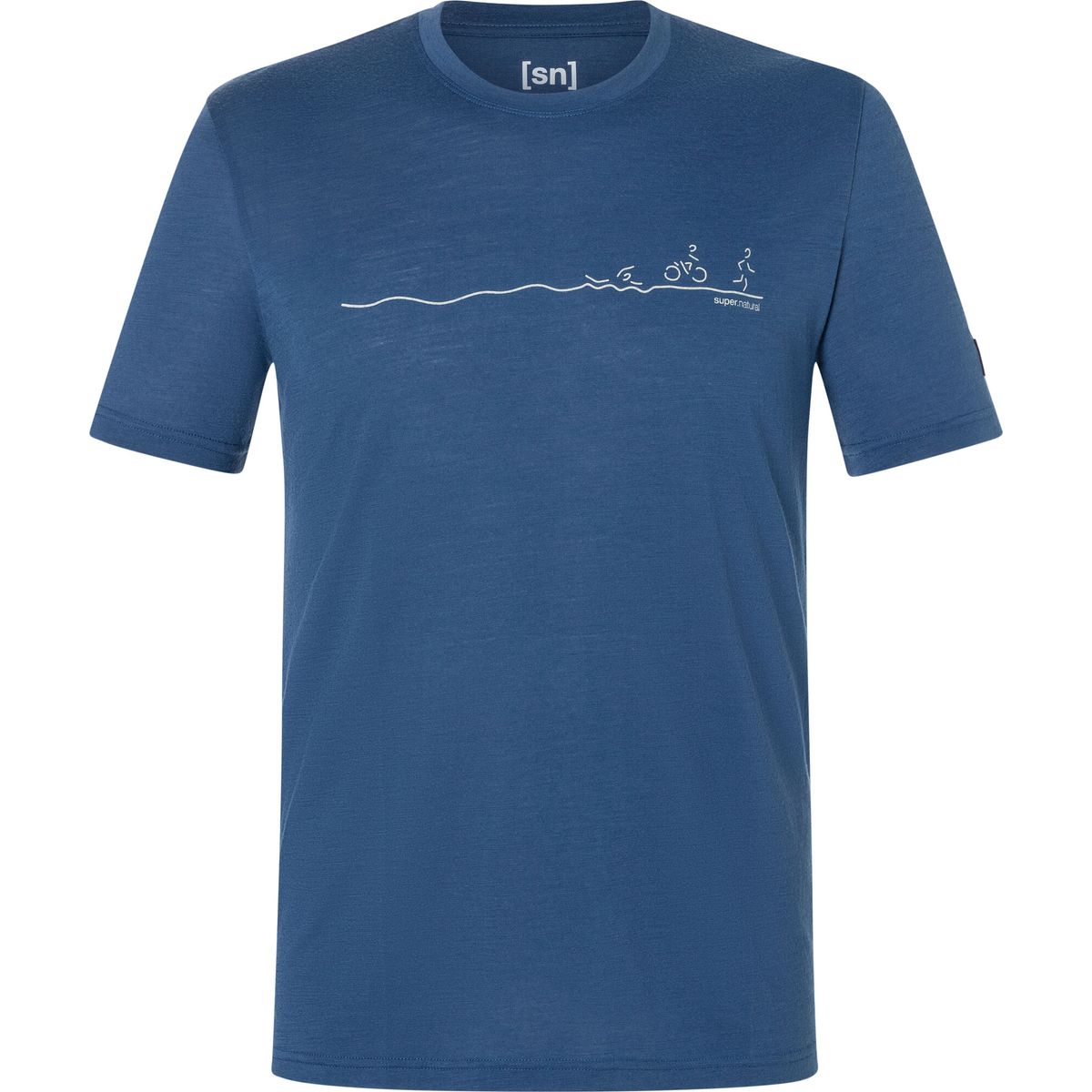 Super.Natural M TRI Tee ocean blue/feather grey (23G) M SNMP0123523GM