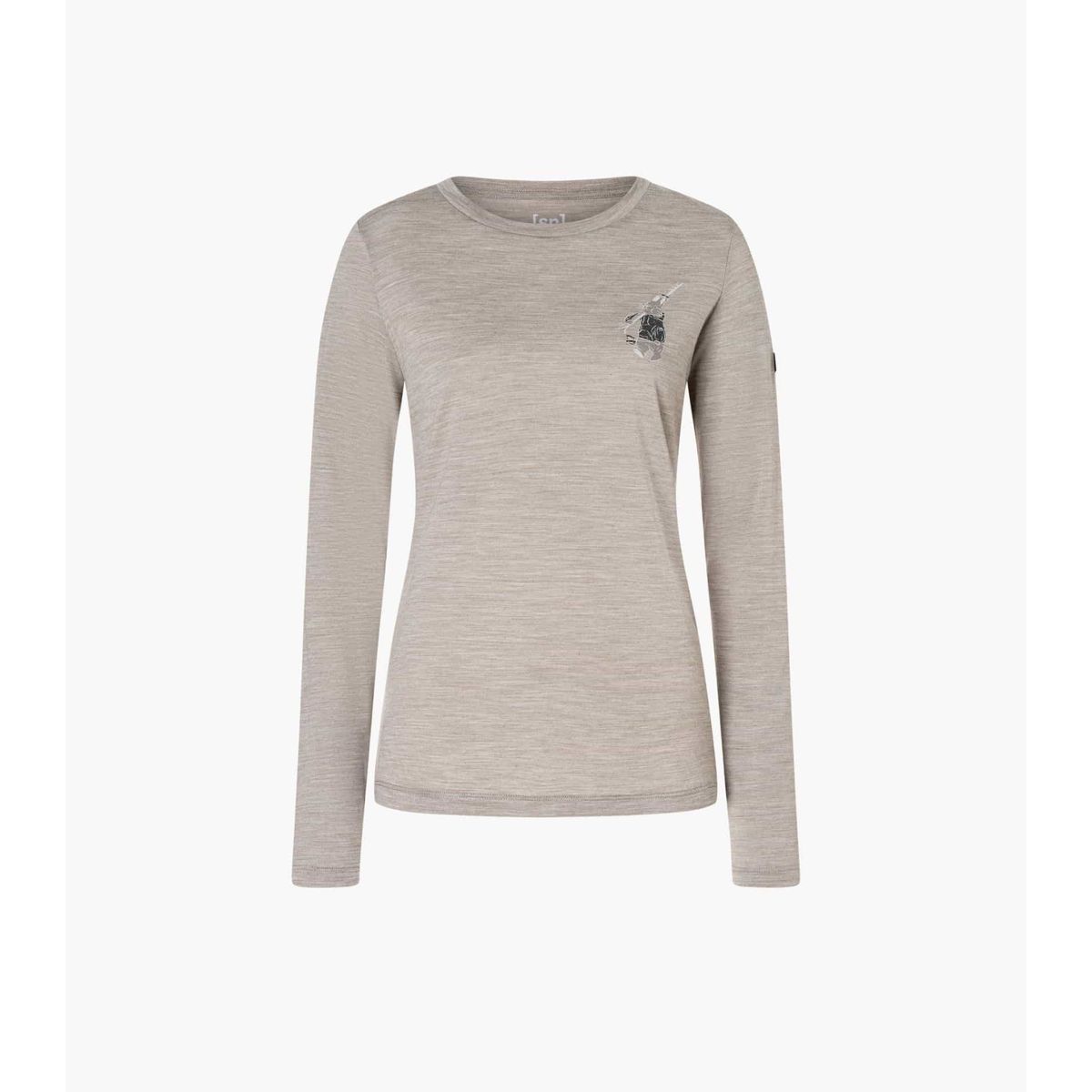Super.Natural W LIL Ski Bunny LS vintage khaki melange/various (17E) S SNWP0408217ES