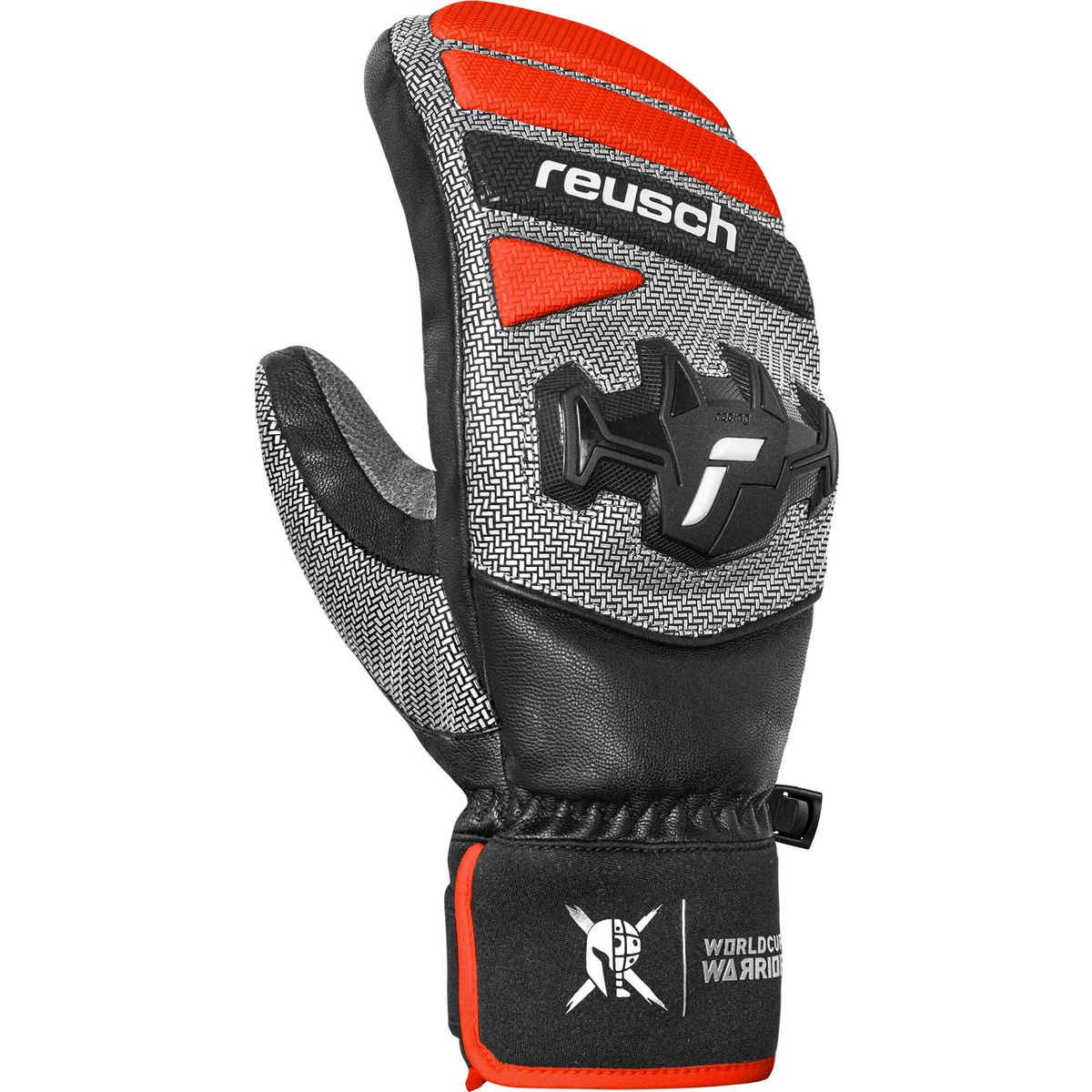 Reusch Worldcup Warrior Team Mitten black / silver / fluo red (7588) 7,5 6511422-7588-7,5