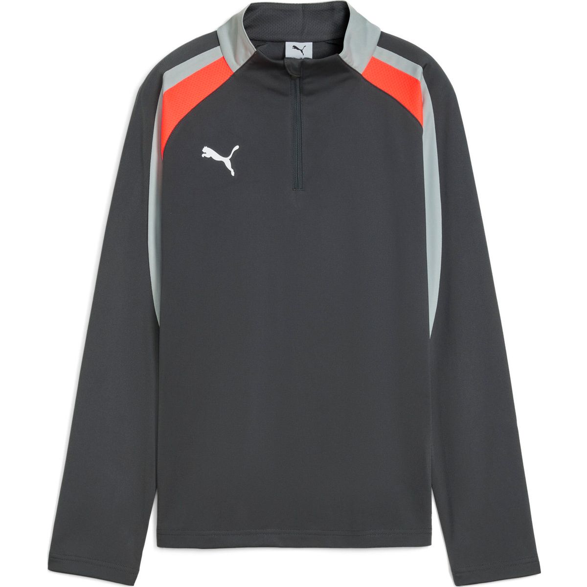 Puma Individualliga 1/4 Zip Top Jr shadow gray-puma white-glowing red (10) 128 659516-10-128