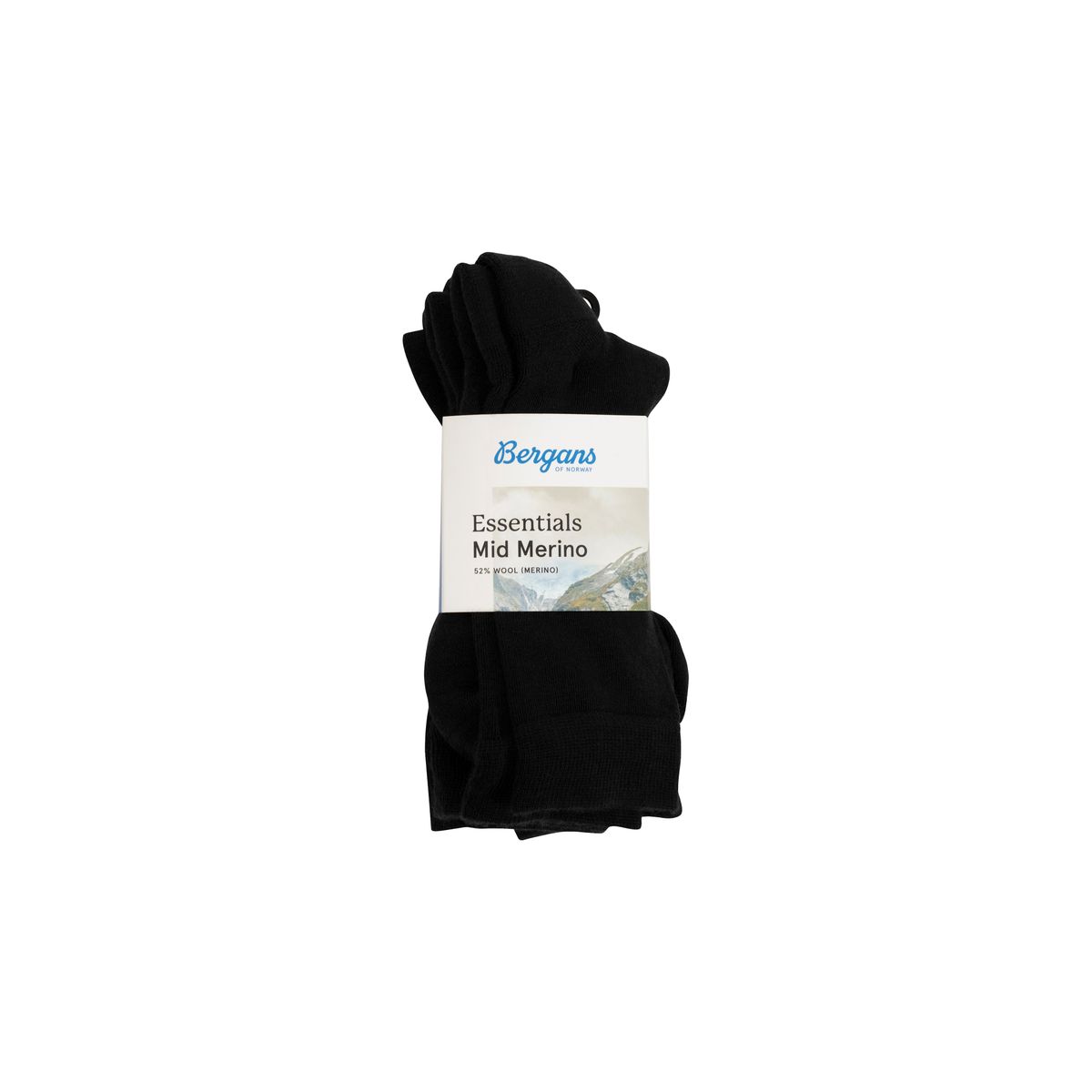 Bergans Essentials Mid Merino Sock 3pk black (91) 41-46 254541-3675-91-41-46