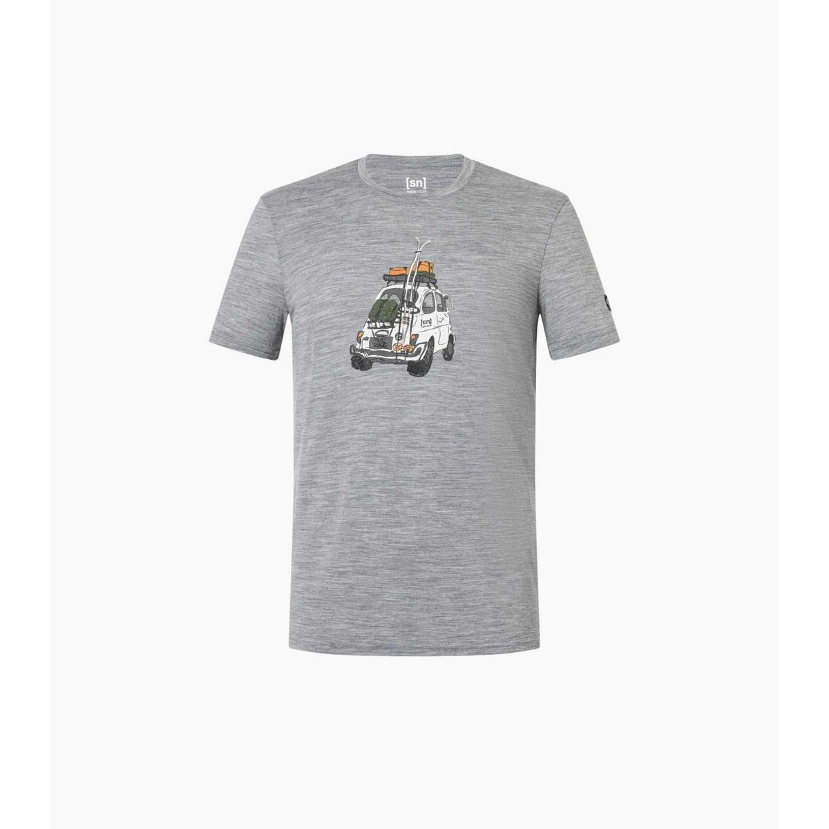 Super.Natural M Carski Tee cashmere grey melange/various (35G) S SNMP0121935GS