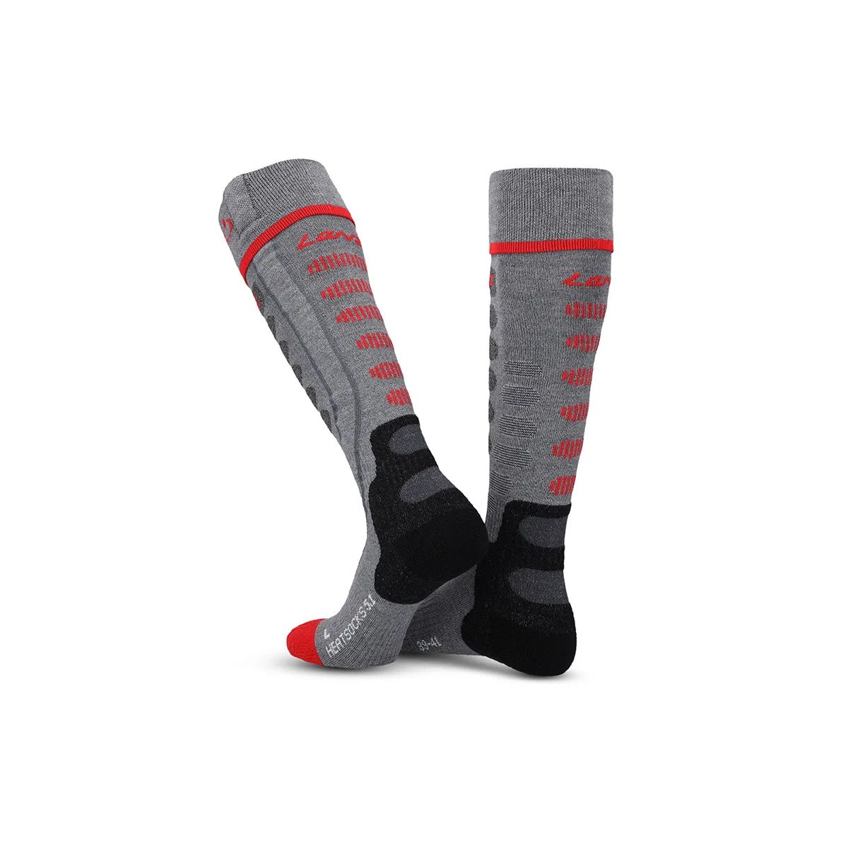 Lenz Heat Sock 5.1 toe Cap Slim Fit grau/rot 31-34