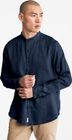 Mens Linen Korean Collar Shirt
