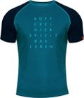 Kurzarm-shirt Merino Kopf FREI. Pfauenblau