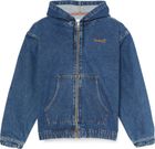 Denim Full Zip Hooded Bomber