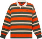 Mens LS Striped Rugby Polo