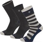 Mens 3 Pack Comfort Stripe Crew
