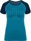 Kurzarm-shirt Merino Kopf Frei Pfauenblau