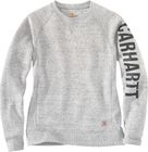 Relaxed Fit Midweight Crewneck Block Logo Sleeve Graphic Sweatshirt