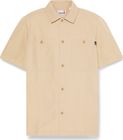 Mens Cotton Linen Short Sleeve Utility Overshirt