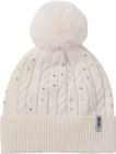 Beanie With Rhinestone Detachable Synthetic Fur With Polar Liniing