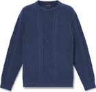 Mens Cable Cotton Blend Crew Neck Sweater