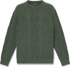 Mens Cable Cotton Blend Crew Neck Sweater