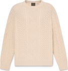 Mens Cable Cotton Blend Crew Neck Sweater