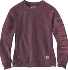 Relaxed Fit Midweight Crewneck Block Logo Sleeve Graphic Sweatshirt