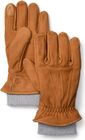 Leather Glove With Rib Knit