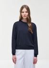 Crewneck Slub Effect Cotton Jumper