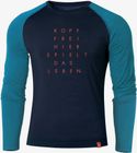 Langarm-shirt Merino Kopf FREI. Nachtblau