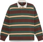 Mens LS Striped Rugby Polo