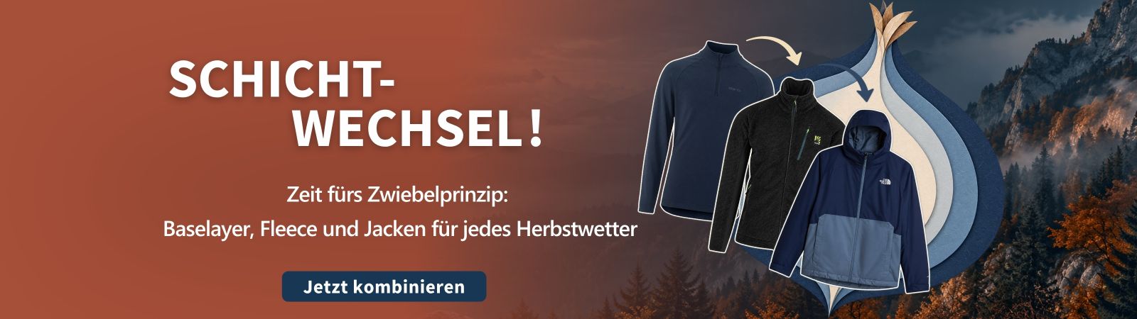 Schichtwechsel: Baselayer, Fleece und Jacken nach dem Zwiebelprinzip