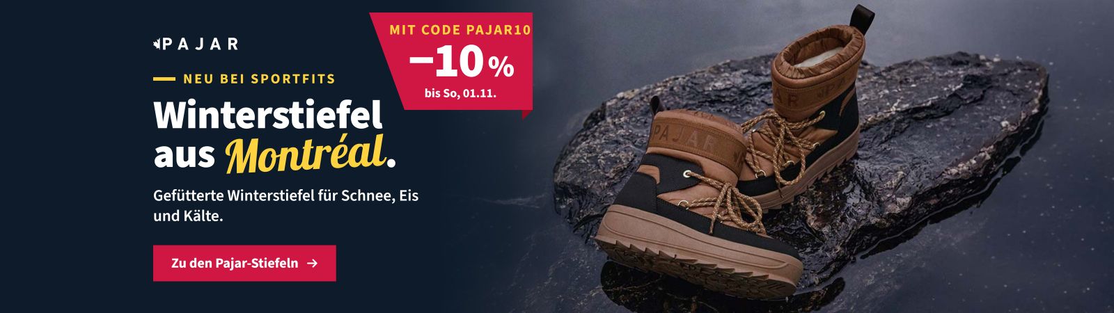 Pajar Winterstiefel aus Montréal: 10 % mit Code PAJAR10