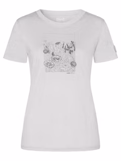 Super.Natural W Flower Field BIO J Tee Damen T-Shirt für sämtliche Outdoor Aktivitäten