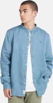 Mens Linen Korean Collar Shirt